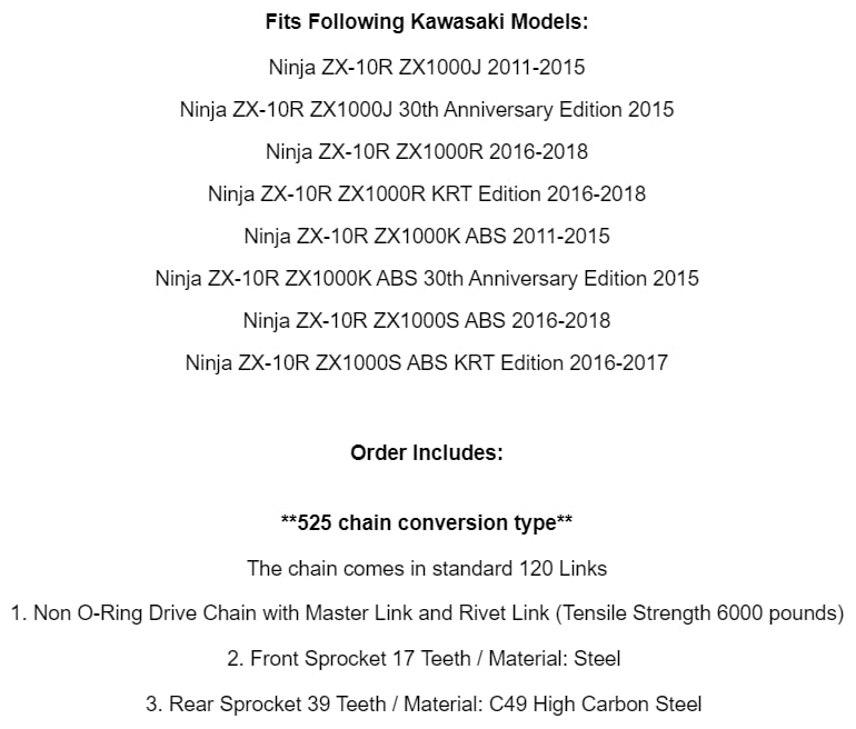 m Amazon.com: Black Drive Chain and Sprocket Kit for Kawasaki